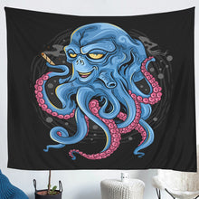 Load image into Gallery viewer, Octopus Tapestry Underwater Sea Animal Theme Wall Hanging for Kids Room Bedroom Living Room, Ocean Creature Marine Life Printed Wall Blanket,S M L XL