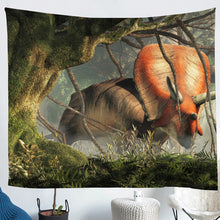 Load image into Gallery viewer, 3D Rhinoceros Wall Blanket Forest Tree and Wild Rhinoceros Decor Tapestry Wild Animsl Theme Wall Hanging for Kids Room Bedroom Living Room,S M L XL