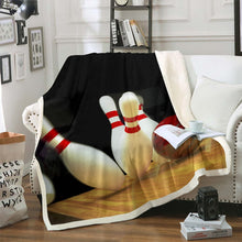 Load image into Gallery viewer, Bowling Flannel Fleece Blanket Leisure Sports Game Theme Throw Blanket for Couch Sofa Soft Lightweight Bed Throws for Kids Boys Teens,Baby Throw Twin Queen