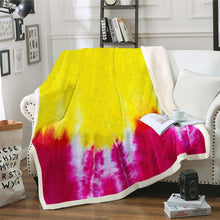 Load image into Gallery viewer, Tie Dye Throw Blanket Yellow and Red Pattern Printed Bed Throws for Kids Boys Teens, Watercolor Flannel Fleece Blanket Lightweight Bed Blanket,Baby Throw Twin Queen