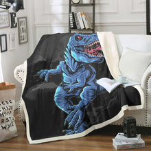 Load image into Gallery viewer, Cartoon Dinosaur Flannel Fleece Blanket Wild Animal Theme Throw Blanket for Couch Sofa Ancient Creatures Printed Bed Throws for Kids Boys Teens,Baby Throw Twin Queen