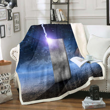 Load image into Gallery viewer, Galaxy Bed Throws for Kids Boys Teens, Lightning Strikes the Stele Pattern Flannel Fleece Blanket Outer Space Throw Blanket for Couch Sofa,Baby Throw Twin Queen