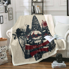 Load image into Gallery viewer, Skull Bed Throws for Kids Boys Teens, Human Skeleton Bones Skull and Palm Tree Printed Flannel Fleece Blanket Soft Lightweight Throw Blanket,Baby Throw Twin Queen