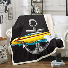 Load image into Gallery viewer, Anchor Flannel Fleece Blanket Hanging Nautical Steering Anchors Decorative Throw Blanket Abstract Ocean Waves Bed Throws for Kids Boys Teens,Baby Throw Twin Queen