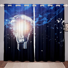 Load image into Gallery viewer, Light Bulb Window Curtain for Kids Room Bedroom and Living Room Modern Fashion Design Window Drapes Soft Lightweight Curtain Window Curtain