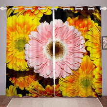 Load image into Gallery viewer, jejeloiu 3D Flower Window Drapes Blooming Flowers Printed Curtain Window Curtain Botanical Plant Floral Printed Window Curtain for Kids Room Bedroom Living Room