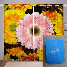 Load image into Gallery viewer, jejeloiu 3D Flower Window Drapes Blooming Flowers Printed Curtain Window Curtain Botanical Plant Floral Printed Window Curtain for Kids Room Bedroom Living Room