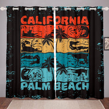 Load image into Gallery viewer, Tropical Window Drapes Palm Tree Decor Curtain Summer Beach Theme Window Curtain for Kids Room Bedroom Living Room Soft Lightweight Bedspread Cover