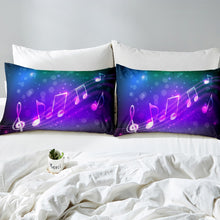 Load image into Gallery viewer, Melody Music Duvet Cover Set for Kids Boys Girls Purple Galaxy Comforter Cover Classical Music Note Bedding Set Boho Psychedelic Quilt Cover,Room Decor 2/3Pcs Bedding