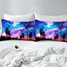 Load image into Gallery viewer, 3D Galaxy Bedding Set Kids Boys Girls Blue Purple Starry Sky Duvet Cover Deer forest Night Comforter Cover Wildlife Style Bedspread Cover,Room Decor 2/3Pcs Bedding