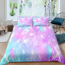 Load image into Gallery viewer, Girly Glitter Comforter Cover Set Girls Woman Stylish Blue Purple Galaxy Duvet Cover Psychedelic Bedding Set Luxury Soft Quilt Cover,Room Decor 2/3Pcs Bedding