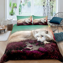 Load image into Gallery viewer, Wolf Bedding Set Kids Boys Adults Safari Wild Print Duvet Cover Cool Wildlife Style Comforter Cover 3D Animal Pattern Bedspread Cover,Room Decor 2/3Pcs Bedding