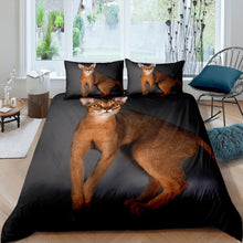 Load image into Gallery viewer, Cat Duvet Cover Set for Kids Boys Girls Pet Cats Pattern Bedding Set Cute Kitten Print Comforter Cover 3D Animal Theme Bedspread Cover,Room Decor 2/3Pcs Bedding