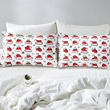 Load image into Gallery viewer, Christmas Theme Bedding Set for Kids Boys Girls Santa Claus Hat Duvet Cover Snowflake Print Winter Comforter Cover Luxury Warm Bedspread Cover,Room Decor 2/3Pcs Bedding