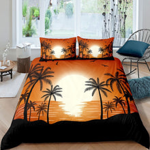 Load image into Gallery viewer, Hawaii Beach Theme Comforter Cover Set Kids Boys Teens Coconut Tree Sunset Ocean Duvet Cover Summer Vacation Bedding Set Lightweight Quilt Cover,Room Decor 2/3Pcs Bedding