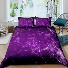 Load image into Gallery viewer, Galaxy Outer Space Bedding Set for Girls Kids Adults Purple Starry Sky Duvet Cover Constellation Theme Comforter Cover Universe Bedspread Cover,Room Decor 2/3Pcs Bedding