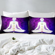 Load image into Gallery viewer, Yoga Comforter Cover Set for Girls Woman Chakra Print Duvet Cover Adults Boho Mandala Bedding Set Purple Galaxy Quilt Cover,Room Decor 2/3Pcs Bedding