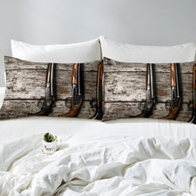 Load image into Gallery viewer, Western Cowboy Duvet Cover Set for Kids Boys Teens Hunter Shotgun Comforter Cover 3D Gun Print Bedding Set Red Dead West Quilt Cover,Room Decor 2/3Pcs Bedding