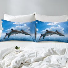 Load image into Gallery viewer, Dolphin Comforter Cover Set Kids Boys Girls Marine Ocean Creature Bedding Set Sea Animal Pattern Duvet Cover 3D Dolphin Print Bedspread Cover,Room Decor 2/3Pcs Bedding