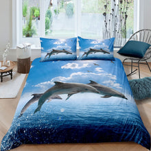 Load image into Gallery viewer, Dolphin Comforter Cover Set Kids Boys Girls Marine Ocean Creature Bedding Set Sea Animal Pattern Duvet Cover 3D Dolphin Print Bedspread Cover,Room Decor 2/3Pcs Bedding