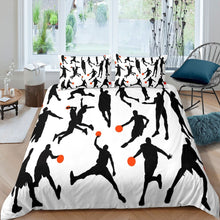 Load image into Gallery viewer, Sports Basketball Comforter Cover Set Kids Boys Teens Sports Theme Bedding Set 3D Basketball1 Duvet Cover Basketball Player Bedspread Cover,Room Decor 2/3Pcs Bedding