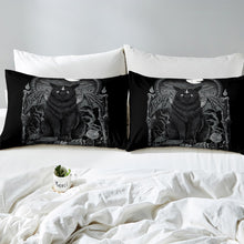 Load image into Gallery viewer, Cat Comforter Cover Set for Kids Boys Teens Halloween Theme Duvet Cover Skull Magic Book Bedding Set Horrible Demon Quilt Cover,Room Decor 2/3Pcs Bedding ,Black
