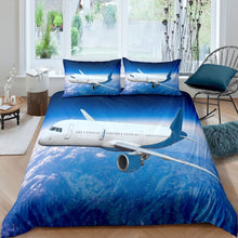 Load image into Gallery viewer, Aircraft Duvet Cover Set for Kids Boys Teens 3D Airplane Print Bedding Set Aircraft Flying Comforter Cover Luxury Microfiber Bedspread Cover,Room Decor 2/3Pcs Bedding