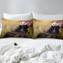 Load image into Gallery viewer, Panda Bedding Set for Kids Boys Girls Safari Animal Pattern Comforter Cover Cute Panda Print Duvet Cover 3D Giant Panda Quilt Cover,Room Decor 2/3Pcs Bedding