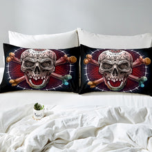 Load image into Gallery viewer, Skull Bedding Set for Kids Boys Teens Death Skeleton Duvet Cover Gothic Bones Print Comforter Cover Scary Skull Pattern Bedspread Cover,Room Decor 2/3Pcs Bedding