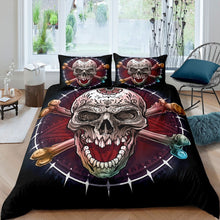 Load image into Gallery viewer, Skull Bedding Set for Kids Boys Teens Death Skeleton Duvet Cover Gothic Bones Print Comforter Cover Scary Skull Pattern Bedspread Cover,Room Decor 2/3Pcs Bedding