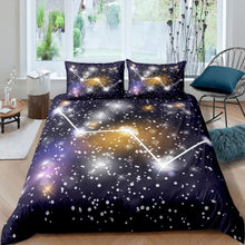 Load image into Gallery viewer, Galaxy Outer Space Comforter Cover Set Kids Boys Girls Starry Sky Duvet Cover Constellation Universe Bedding Set Glitter Star Quilt Cover,Room Decor 2/3Pcs Bedding