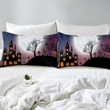Load image into Gallery viewer, Halloween Theme Comforter Cover Set Kids Boys Teens Cartoon Castle Bedding Set Bat Cemetery Moon Duvet Cover Horror Halloween Bedspread Cover,Room Decor 2/3Pcs Bedding