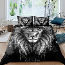 Load image into Gallery viewer, Lion Bedding Set 3D Wild Lion Duvet Cover for Kids Boys Adults Safari Wild Print Comforter Cover Cool Wildlife Style Bedspread Cover,Room Decor 2/3Pcs Bedding