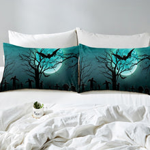 Load image into Gallery viewer, Halloween Theme Bedding Set for Kids Boys Teens Ghost and Graveyard Duvet Cover Bat Moon Tree Comforter Cover Scary Halloween Bedspread Cover,Room Decor 2/3Pcs Bedding
