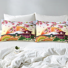 Load image into Gallery viewer, Japanese Ukiyoe Duvet Cover Set for Boys Girls Adults Lotus Pond Floral Print Comforter Cover Hokusai Pattern Bedding Set Exotic Style Quilt Cover,Room Decor 2/3Pcs Bedding