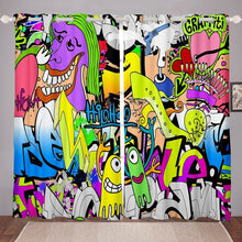 Load image into Gallery viewer, Graffiti Hip Hop Duvet Cover,Kids Boys Youth Hippie Doodle Street Artist Tie Dye Bedding Set For Child Girls Adults,Decorative Living Room Comforter Cover Shading,Purple Yellow