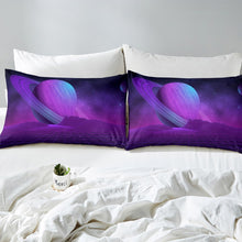 Load image into Gallery viewer, Outer Space Duvet Cover Set Kids Boys Girls Purple Galaxy Comforter Cover Universe Planets Bedding Set Space Adventure Quilt Cover,Room Decor 2/3Pcs Bedding