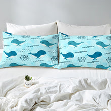 Load image into Gallery viewer, Cartoon Whale Bedding Set Kids Boys Girls Marine Life Ocean Wave Duvet Cover Child Sea Animal Print Comforter Cover Sealife Bedspread Cover,Room Decor 2/3Pcs Bedding