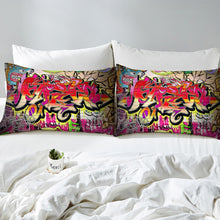 Load image into Gallery viewer, Hip Hop Bedding Set Boys Youth Hippie Graffiti Comforter Cover Kids Teens Graffiti Wall Art Duvet Cover Street Culture Quilt Cover,Room Decor 2/3Pcs Bedding