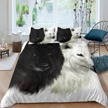 Load image into Gallery viewer, Wolf Comforter Cover Set for Kids Boys Teens Safari Wild Print Bedding Set Black White Wolf Duvet Cover Cool Wildlife Style Bedspread Cover,Room Decor 2/3Pcs Bedding
