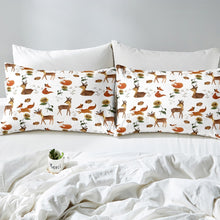Load image into Gallery viewer, Deer Fox Comforter Cover Set Kids Boys Cartoon Animal Pattern Duvet Cover Girls Sunflower Floral Print Bedding Set Blossom Flowers Quilt Cover,Room Decor 2/3Pcs Bedding