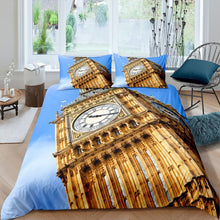 Load image into Gallery viewer, spefrowx 3D Big Ben Bedding Set for Kids Boys Girls London Cityscape Comforter Cover World Famous Duvet Cover Luxury European Style Quilt Cover,Room Decor 2/3Pcs Bedding
