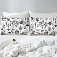 Load image into Gallery viewer, Nautical Theme Duvet Cover Set Kids Boys Teens Ocean Marine Life Bedding Set Octopus Compass Sailboat Comforter Cover Sea Adventure Bedspread Cover,Room Decor 2/3Pcs Bedding