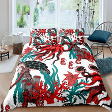 Load image into Gallery viewer, Ocean Bedding Set Kids Boys Girls Sea Turtle Octopus Fish Comforter Cover Marine Life Nautical Duvet Cover Sea Animal Print Quilt Cover,Room Decor 2/3Pcs Bedding