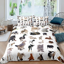 Load image into Gallery viewer, Animal Theme Bedding Set Kids Boys Girls Chicken Duck Cow Duvet Cover Cute Animal Print Comforter Cover Luxury Microfiber Bedspread Cover,Room Decor 2/3Pcs Bedding