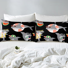Load image into Gallery viewer, Kids Cartoon Shark Bedding Set Kids Boys Teens Cute Shark Print Comforter Cover Marine Life Ocean Theme Duvet Cover Summer Vacation Quilt Cover,Room Decor 2/3Pcs Bedding