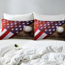 Load image into Gallery viewer, Baseball Comforter Cover Set for Kids Boys American Flag Wooden Scenes Bedding Set Teens Sports Theme Duvet Cover 3D Ball Pattern Bedspread Cover,Room Decor 2/3Pcs Bedding