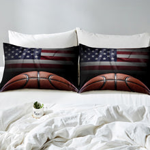 Load image into Gallery viewer, jejeloiu 3D Basketball Comforter Cover Set Sports Theme Bedding Set American Flag Print Duvet Cover Basketball Competition Bedspread Cover,Room Decor 2/3Pcs Bedding