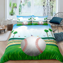 Load image into Gallery viewer, Baseball Comforter Cover Set for Kids Boys Teens Sports Theme Bedding Set 3D Ball Pattern Duvet Cover Baseball Game Bedspread Cover,Room Decor 2/3Pcs Bedding
