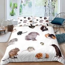 Load image into Gallery viewer, Animal Theme Bedding Set Kids Boys Girls Rabbit Mouse Guinea Pig Duvet Cover Cute Animal Print Comforter Cover Luxury Microfiber Bedspread Cover,Room Decor 2/3Pcs Bedding